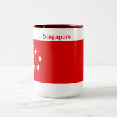 Tasse 2 Couleurs Drapeau de Singapour (Centre)