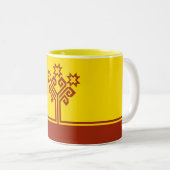 Tasse 2 Couleurs Drapeau de Tchouvachie (Devant droit)