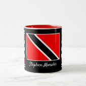 Tasse 2 Couleurs Drapeau de Trinité-et-Tobago avec votre nom sur (Centre)