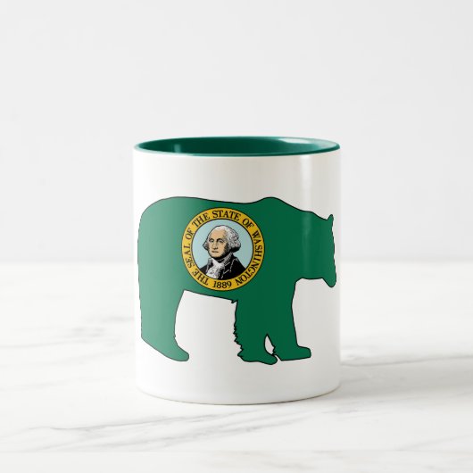 Tasse 2 Couleurs Drapeau de Washington ours (Centre)