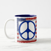 Tasse 2 Couleurs Drapeau déchiré en lambeaux de paix (Gauche)