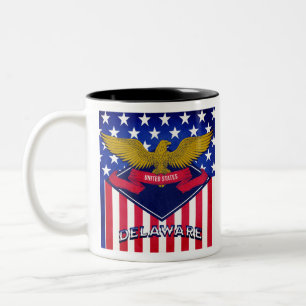 Tasse 2 Couleurs Drapeau Delaware USA