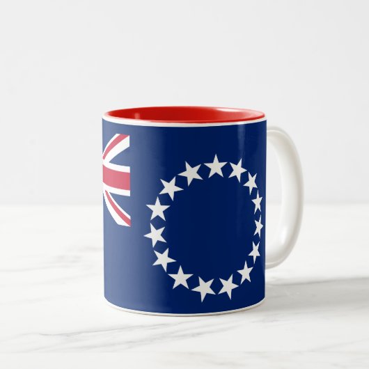 Tasse 2 Couleurs Drapeau des îles Cook (Devant droit)