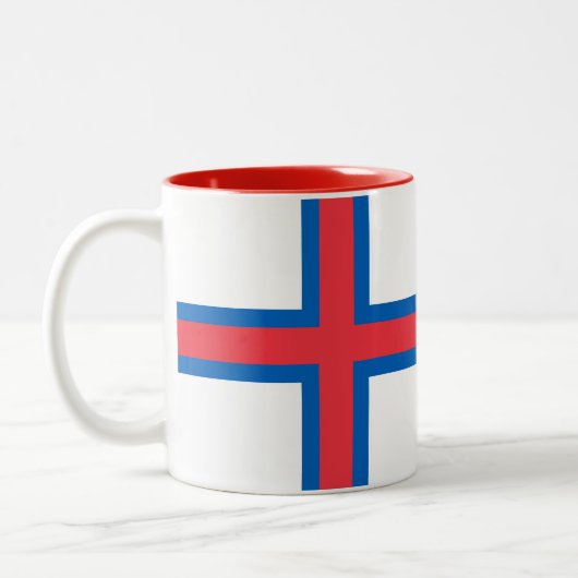 Tasse 2 Couleurs Drapeau des îles Féroé (Gauche)