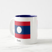 Tasse 2 Couleurs Drapeau des Laotiens (Devant gauche)
