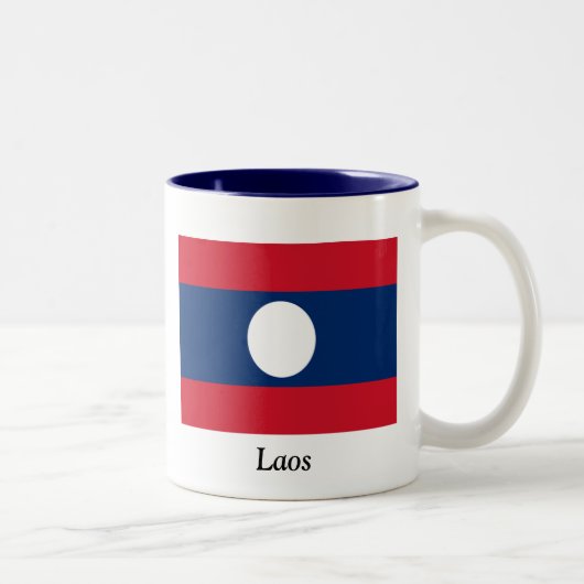 Tasse 2 Couleurs Drapeau des Laotiens (Droit)