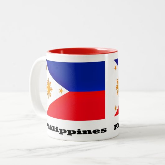 Tasse 2 Couleurs Drapeau des Philippines, archipel, (Devant gauche)