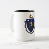 Tasse 2 Couleurs Drapeau d'État du Massachusetts (Devant gauche)