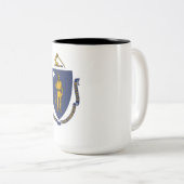 Tasse 2 Couleurs Drapeau d'État du Massachusetts (Devant droit)