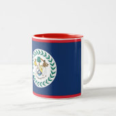 Tasse 2 Couleurs Drapeau du Belize (Devant droit)