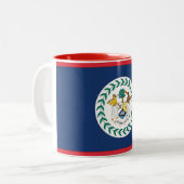Tasse 2 Couleurs Drapeau du Belize (Devant gauche)