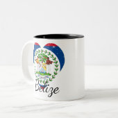 Tasse 2 Couleurs Drapeau du Belize. (Devant gauche)