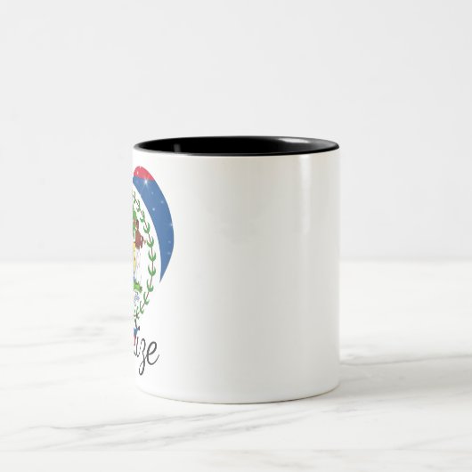 Tasse 2 Couleurs Drapeau du Belize. (Centre)