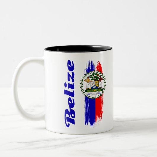 Tasse 2 Couleurs Drapeau du Belize (Gauche)