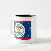 Tasse 2 Couleurs Drapeau du Belize (Devant gauche)