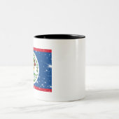 Tasse 2 Couleurs Drapeau du Belize (Centre)