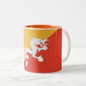 Tasse 2 Couleurs Drapeau du Bhoutan patriotique (Devant droit)