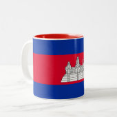 Tasse 2 Couleurs Drapeau du Cambodge patriotique (Devant gauche)