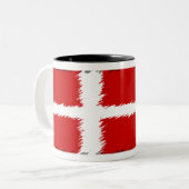 Tasse 2 Couleurs Drapeau du Danemark (Devant gauche)