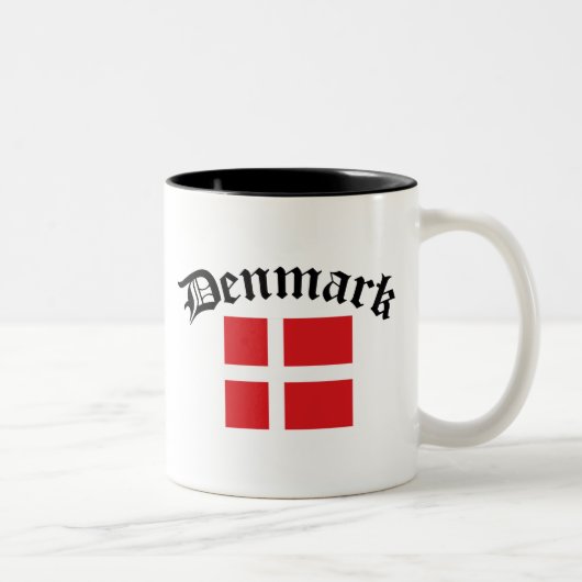 Tasse 2 Couleurs Drapeau du Danemark (Droit)