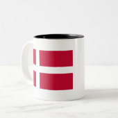 Tasse 2 Couleurs Drapeau du Danemark (Devant gauche)