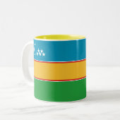 Tasse 2 Couleurs Drapeau du Karakalpakstan (Devant gauche)