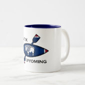 Tasse 2 Couleurs Drapeau du Kayak Wyoming (Devant droit)