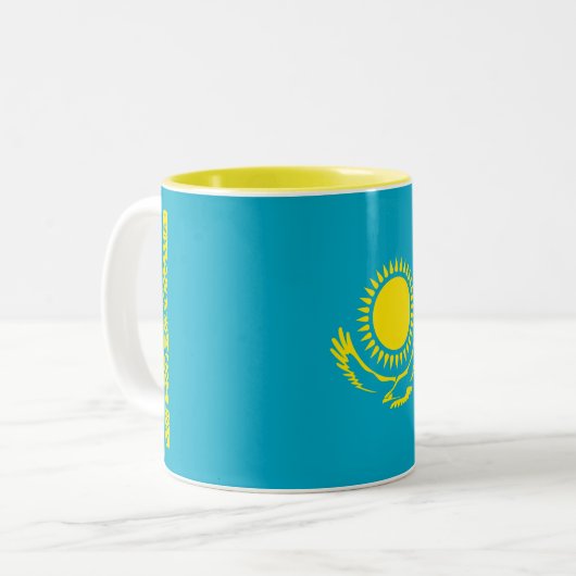 Tasse 2 Couleurs Drapeau du Kazakhstan (Devant gauche)