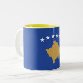 Tasse 2 Couleurs Drapeau du Kosovo (Devant gauche)