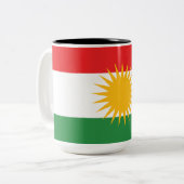 Tasse 2 Couleurs Drapeau du Kurdistan (Devant gauche)