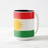 Tasse 2 Couleurs Drapeau du Kurdistan (Devant droit)