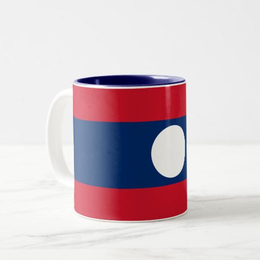 Tasse 2 Couleurs Drapeau du Laos (Devant gauche)