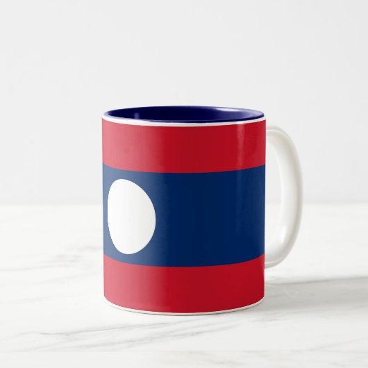Tasse 2 Couleurs Drapeau du Laos (Devant droit)