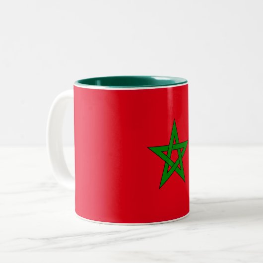 Tasse 2 Couleurs Drapeau du Maroc (Devant gauche)