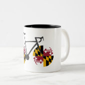 Tasse 2 Couleurs Drapeau du Maryland à vélo (Devant droit)