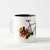 Tasse 2 Couleurs Drapeau du Maryland à vélo (Devant gauche)