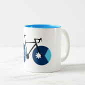 Tasse 2 Couleurs Drapeau du Minnesota à vélo (Devant droit)