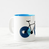 Tasse 2 Couleurs Drapeau du Minnesota à vélo (Devant gauche)