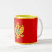 Tasse 2 Couleurs Drapeau du Monténégro (Devant droit)