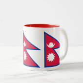 Tasse 2 Couleurs Drapeau du Népal (Devant droit)