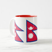 Tasse 2 Couleurs Drapeau du Népal (Devant gauche)