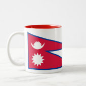Tasse 2 Couleurs Drapeau du Népal (Gauche)