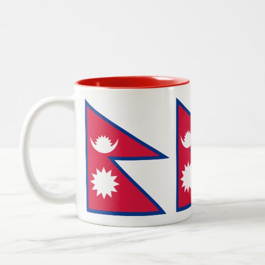 Tasse 2 Couleurs Drapeau du Népal (Gauche)
