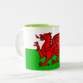 Tasse 2 Couleurs Drapeau du Pays de Galles (Devant gauche)