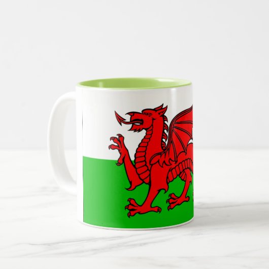 Tasse 2 Couleurs Drapeau du Pays de Galles (Devant gauche)