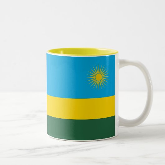 Tasse 2 Couleurs Drapeau du Rwanda (Droit)
