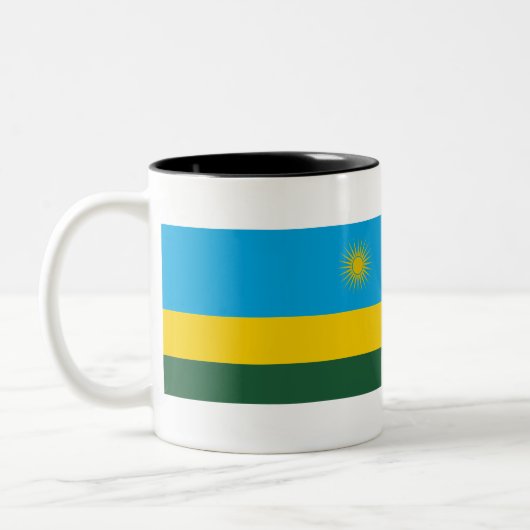 Tasse 2 Couleurs Drapeau du Rwanda (Gauche)