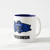 Tasse 2 Couleurs Drapeau du Wisconsin de poisson (Devant droit)