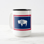 Tasse 2 Couleurs Drapeau du Wyoming (Devant gauche)