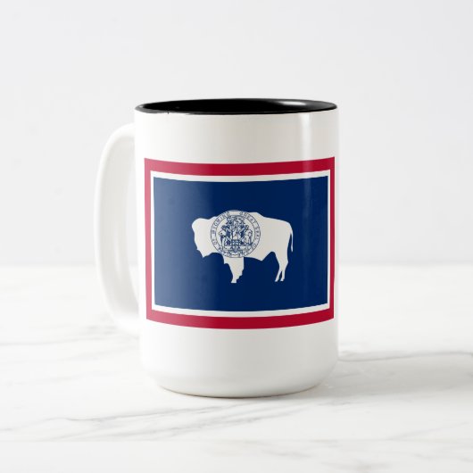 Tasse 2 Couleurs Drapeau du Wyoming (Devant gauche)